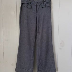 Ann Taylor Black/White Straight-Leg Pants
